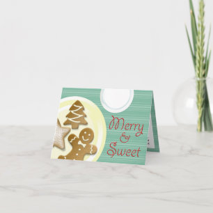 Milk cookies merry & sweet blue stripes holiday card