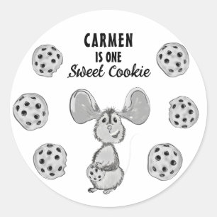 Milk Cookies Mouse Moustache First Birthday Classic Round Sticker