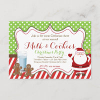 Milk & Cookies Santa Chrismas Party Invitation