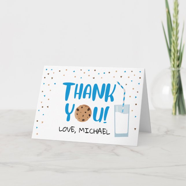 Milk & Cookies Thank You Card Folded (Front)