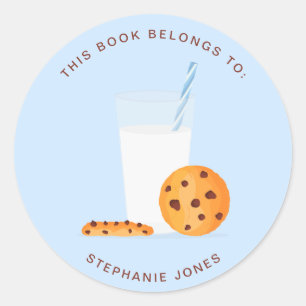Milk & Cookies This Book Belongs to Classic Round Sticker