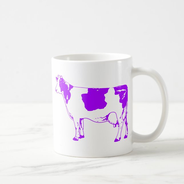 Milk Cow Silhouette Beef Cattle Moo Bull Steer Coffee Mug (Right)