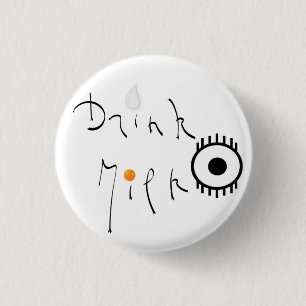 Milk drink 1 inch round button