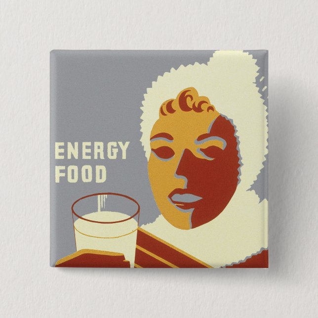 Milk for Warmth 2 Inch Square Button (Front)