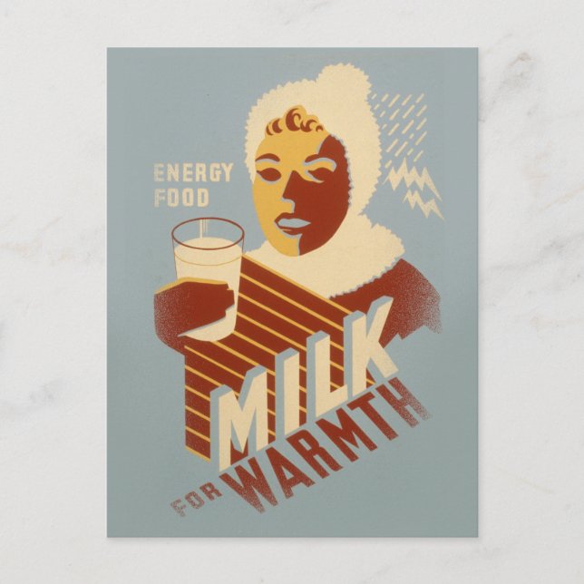 Milk for Warmth Postcard (Front)