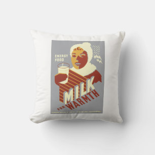 Milk for Warmth Throw Pillow
