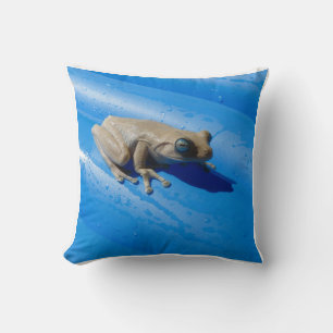 Milk Frog on a Floatie Throw Pillow