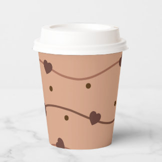 Milk Heart Chocolate Chips Pattern Paper Cups