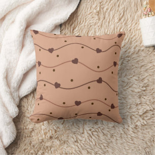Milk Heart Chocolate Chips Pattern Throw Pillow