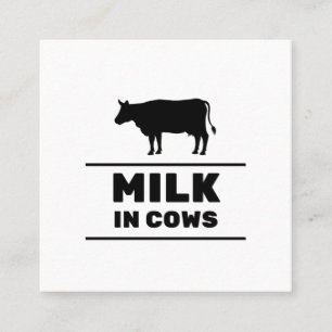Milk in cows square business card