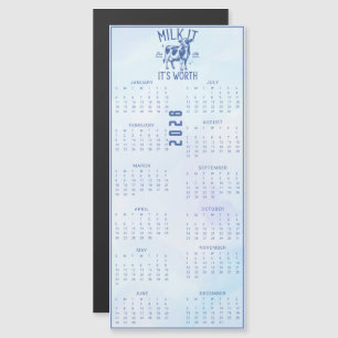 Milk It For All It's Worth 2026 Blue Calendar