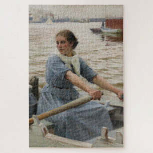 Milk Maid on a Rowing Boat (by Albert Edelfelt) Jigsaw Puzzle