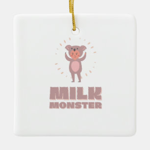 Milk monster ceramic ornament
