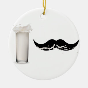 Milk Moustache Ceramic Ornament