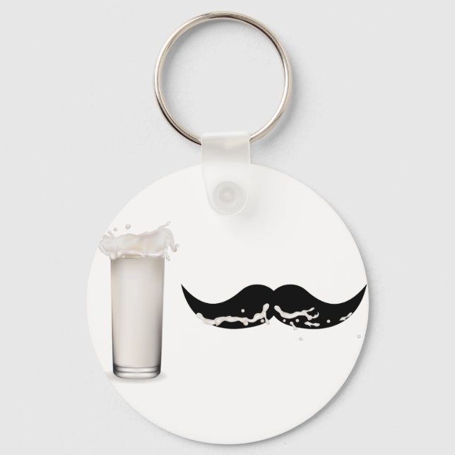 Milk Moustache Keychain (Front)