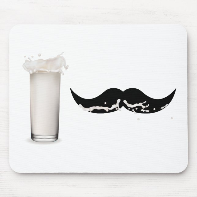 Milk Moustache Mouse Pad (Front)