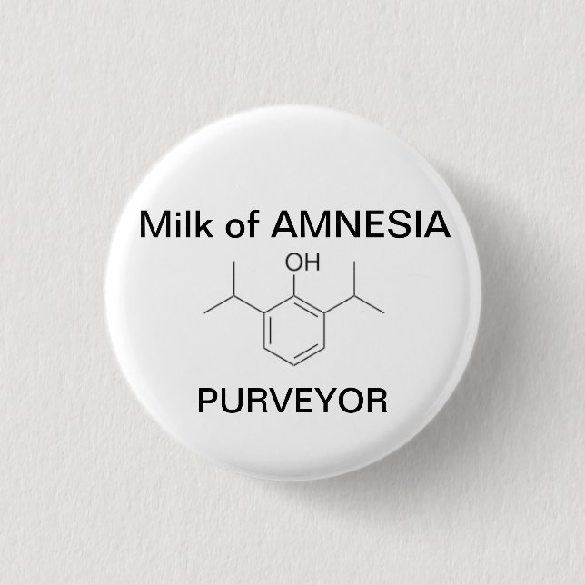 Milk of AMNESIA 1 Inch Round Button (Front)