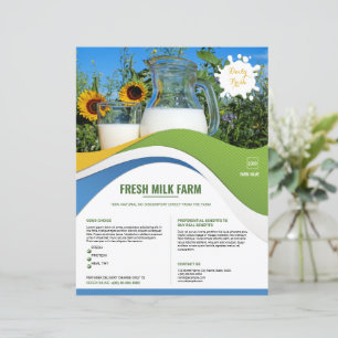 Milk Shop Flyer Template Dairy Farm Business