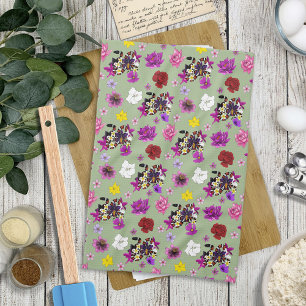 Milk Snake Exotic Floral Green Kitchen Towel