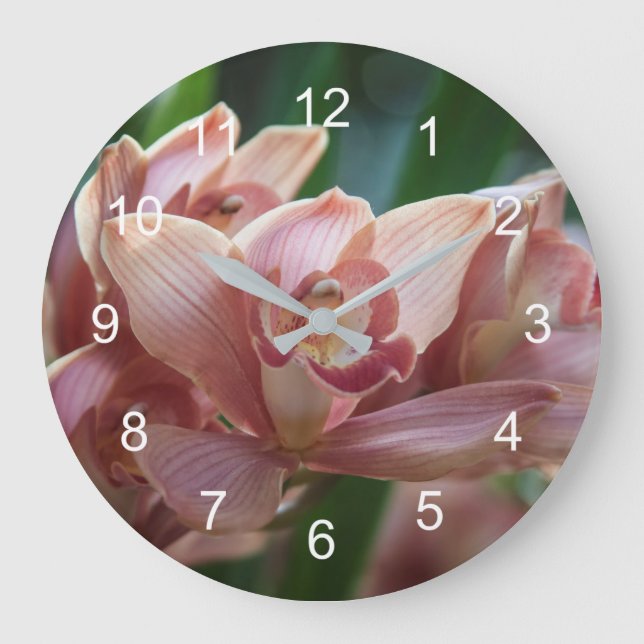 Milk Tea Orchid Large Clock (Front)