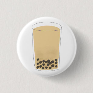 Milk Tea With Tapioca Pearls Boba Gift 1 Inch Round Button