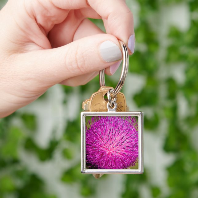 Milk thistle closeup keychain (Hand)