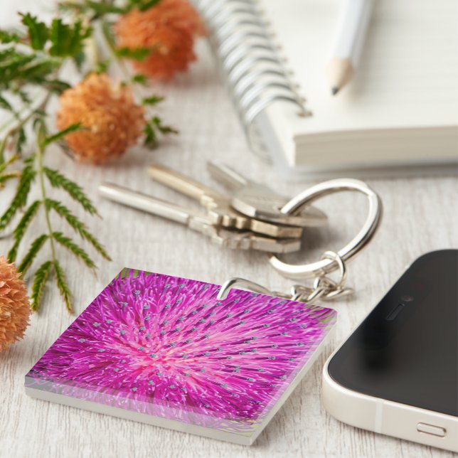Milk thistle closeup keychain (Front Right)