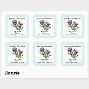 Milk Thistle Square Sticker Product Label