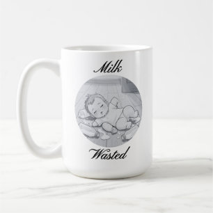 Milk Wasted Baby Cute Cartoon Illustration Coffee Mug