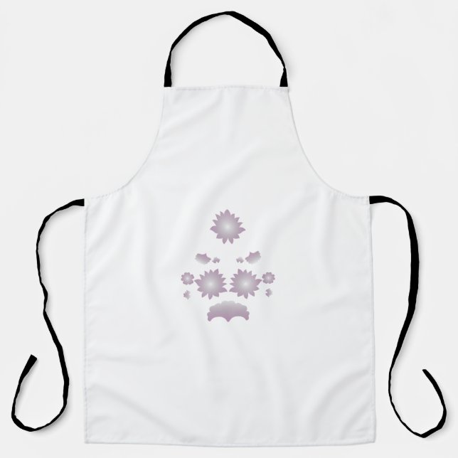 Milk White Classic Rose decorative design Apron (Front)