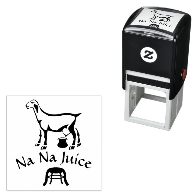 Milking Goat Stool Line Art Self-inking Stamp (In Situ)