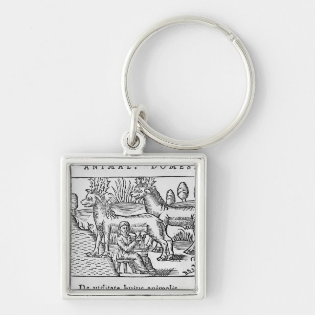 Milking reindeers keychain (Front)