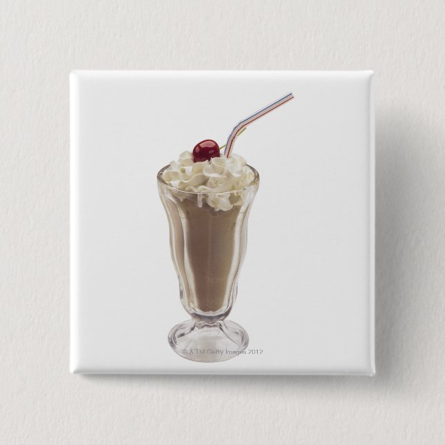 Milkshake 2 Inch Square Button (Front)
