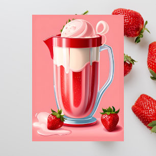 Milkshake aux fraises, carte postale de passage
