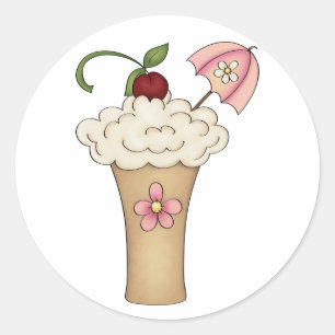 Milkshake avec des autocollants d'un parapluie