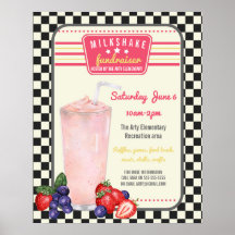 milkshake collecte de fonds dîner menu affiche du 
