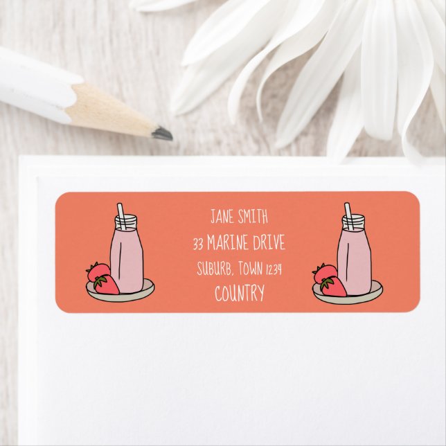 Milkshake fraise rétro rose (En situation)