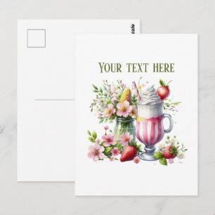 Milkshake ice cream add message business name postcard