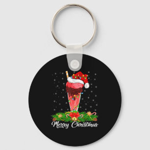 Milkshake Lover Matching Santa Hat Milkshake Chris Keychain