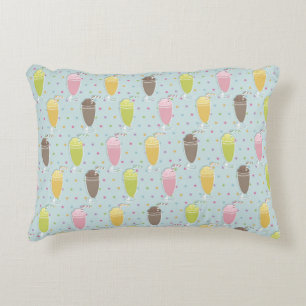 Milkshake Pattern Decorative Pillow
