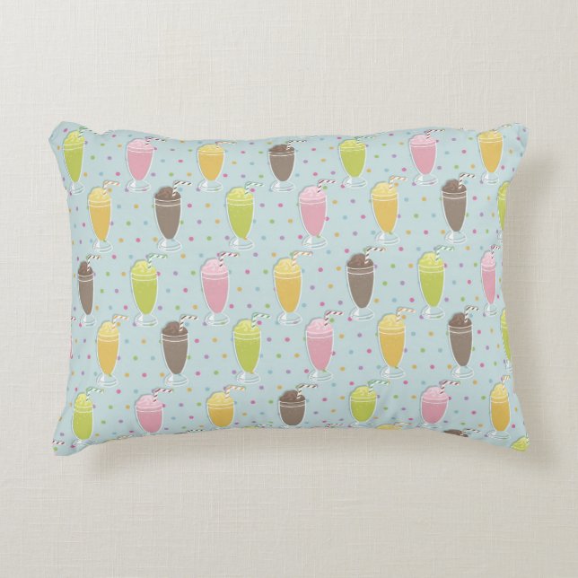 Milkshake Pattern Decorative Pillow (Front)