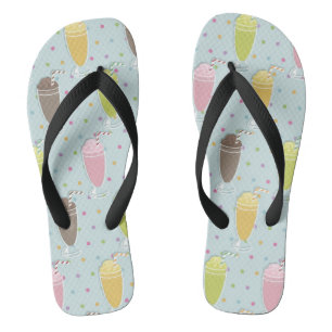 Milkshake Pattern Flip Flops