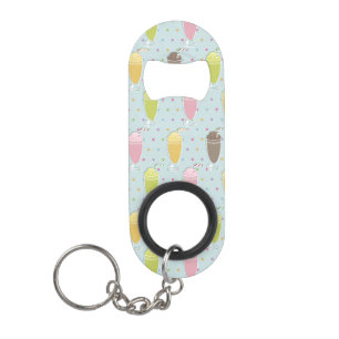 Milkshake Pattern Keychain Bottle Opener