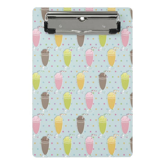 Milkshake Pattern Mini Clipboard (Front)