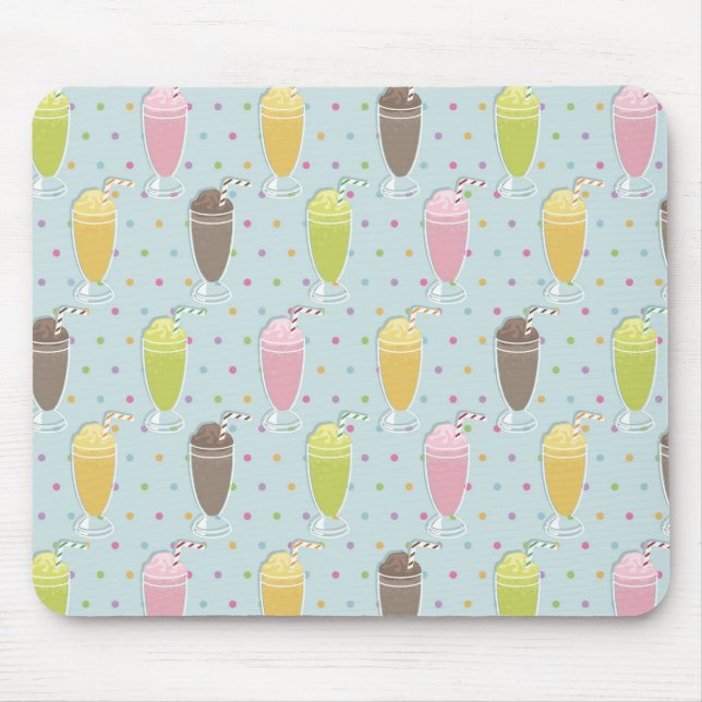Milkshake Pattern Mouse Pad (Front)
