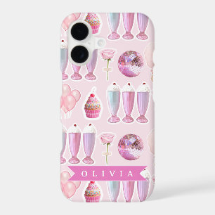 Milkshake Rose Rétro Personnalisé Coquette Mignonn