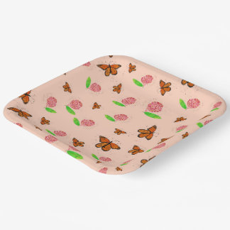 Milkweed and Monarch Butterfly Plates