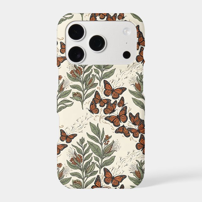 Milkweed Monarchs iPhone 17 Pro Case (Back)