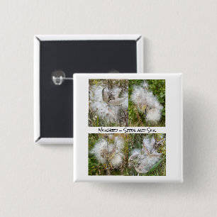 Milkweed Natural 2 Inch Square Button