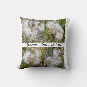 Milkweed   Natural Throw Pillow